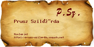 Prusz Szilárda névjegykártya